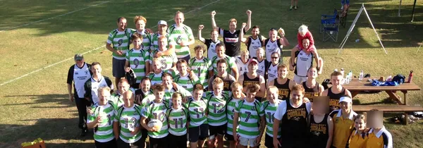 The Wisborough Wizards and visiting teams after a touch rugby tournament